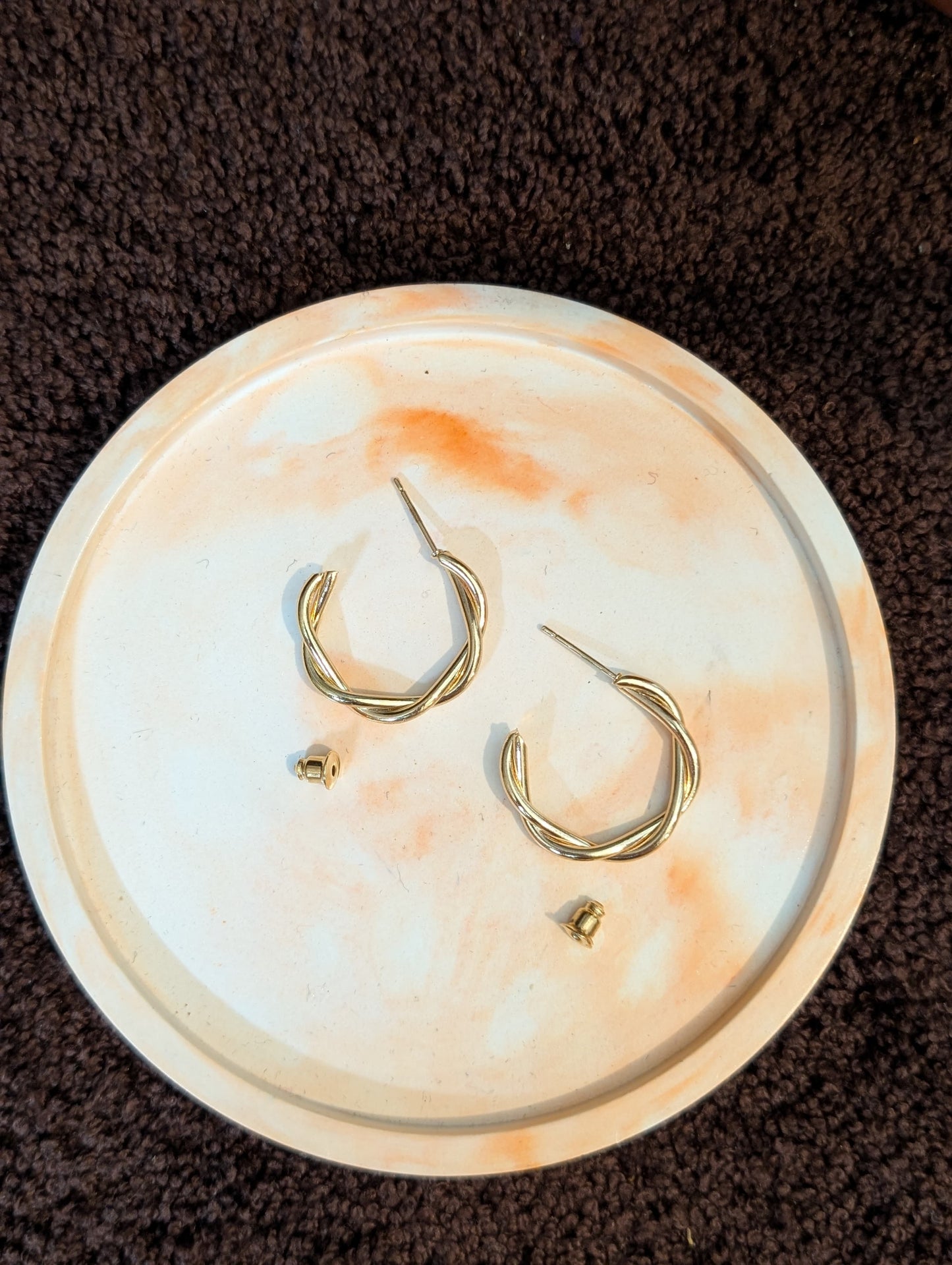 Twisted Gold Hoops
