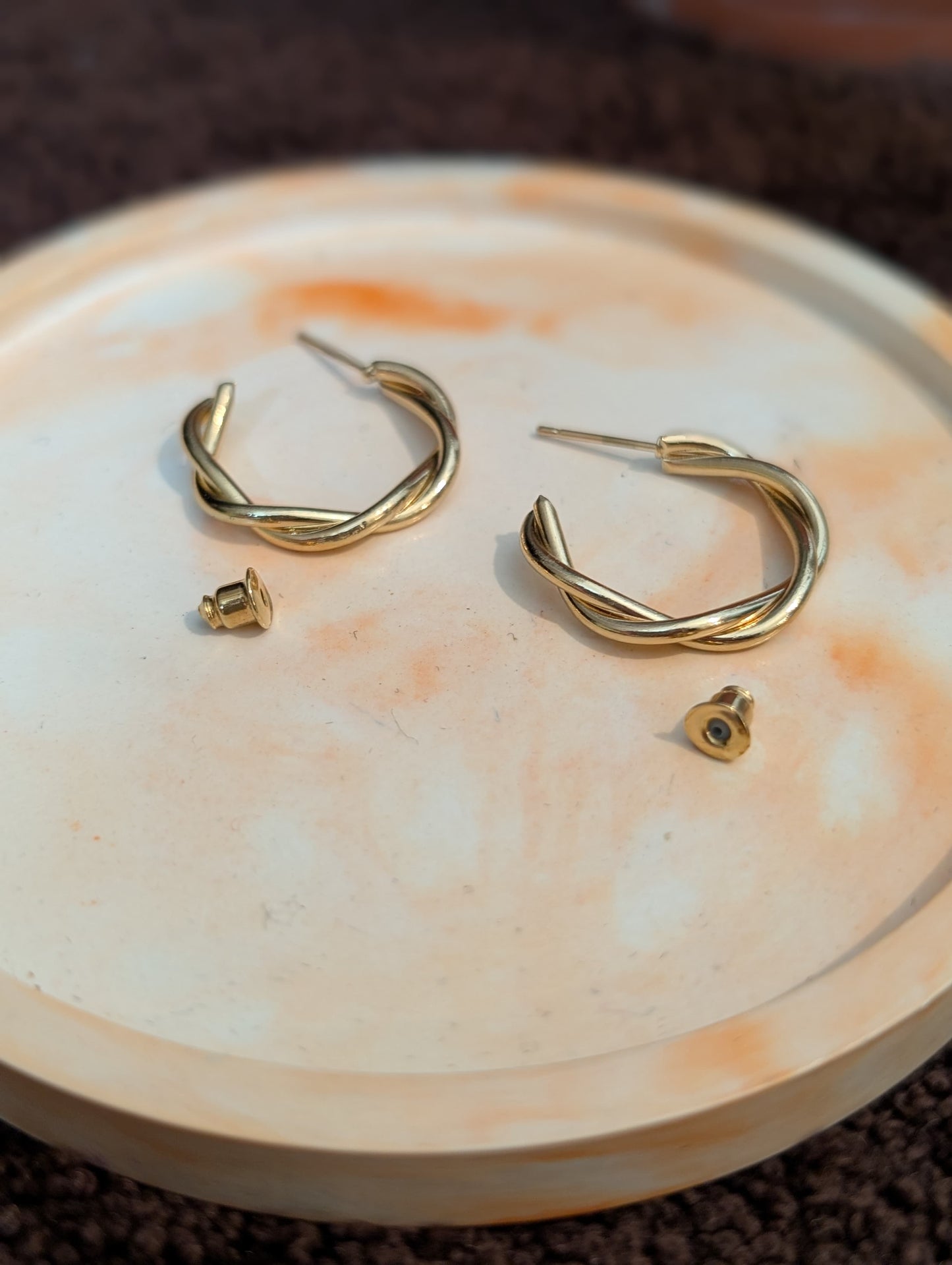 Twisted Gold Hoops