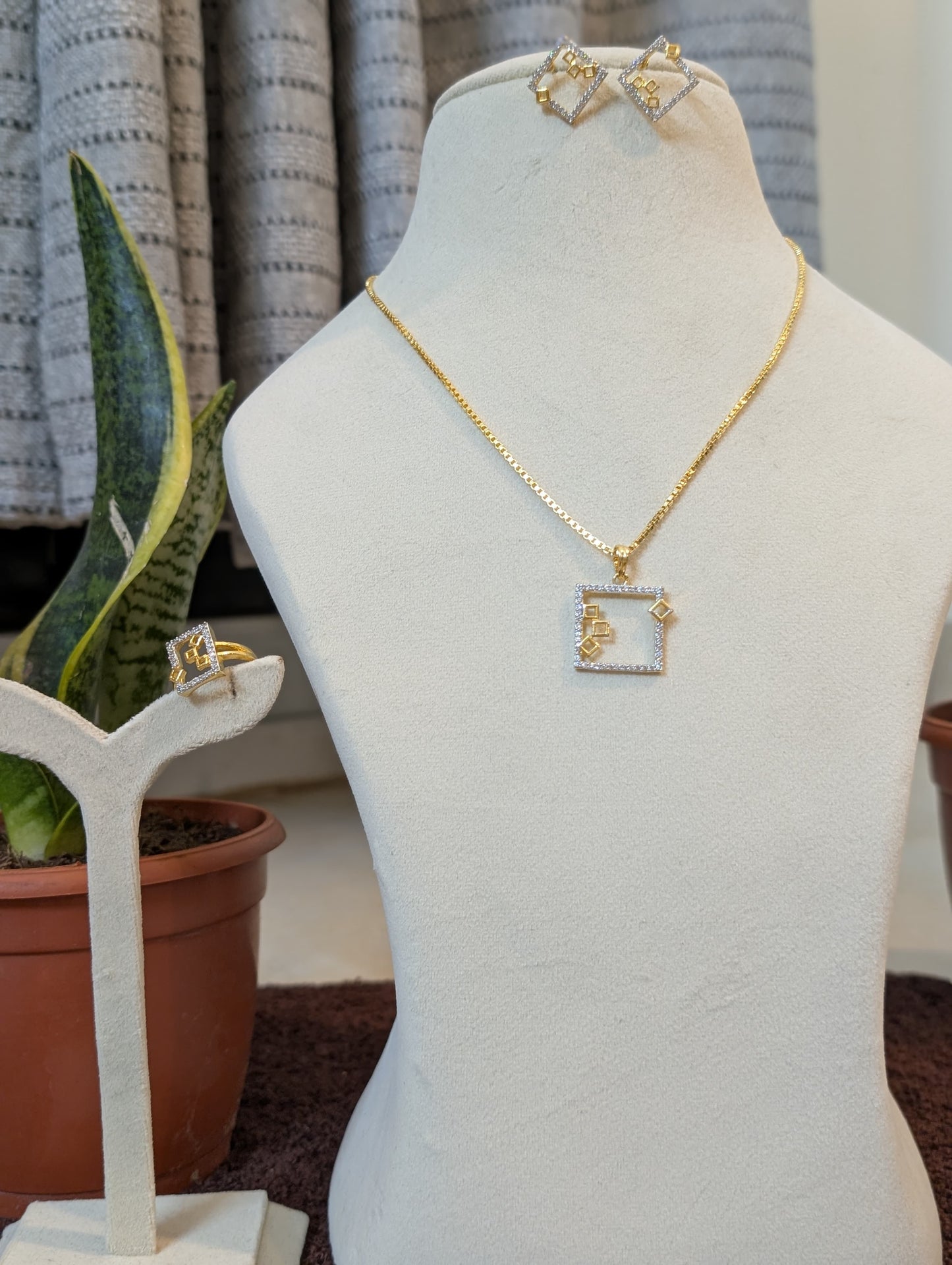 Square - Sun and Silver with Ring
