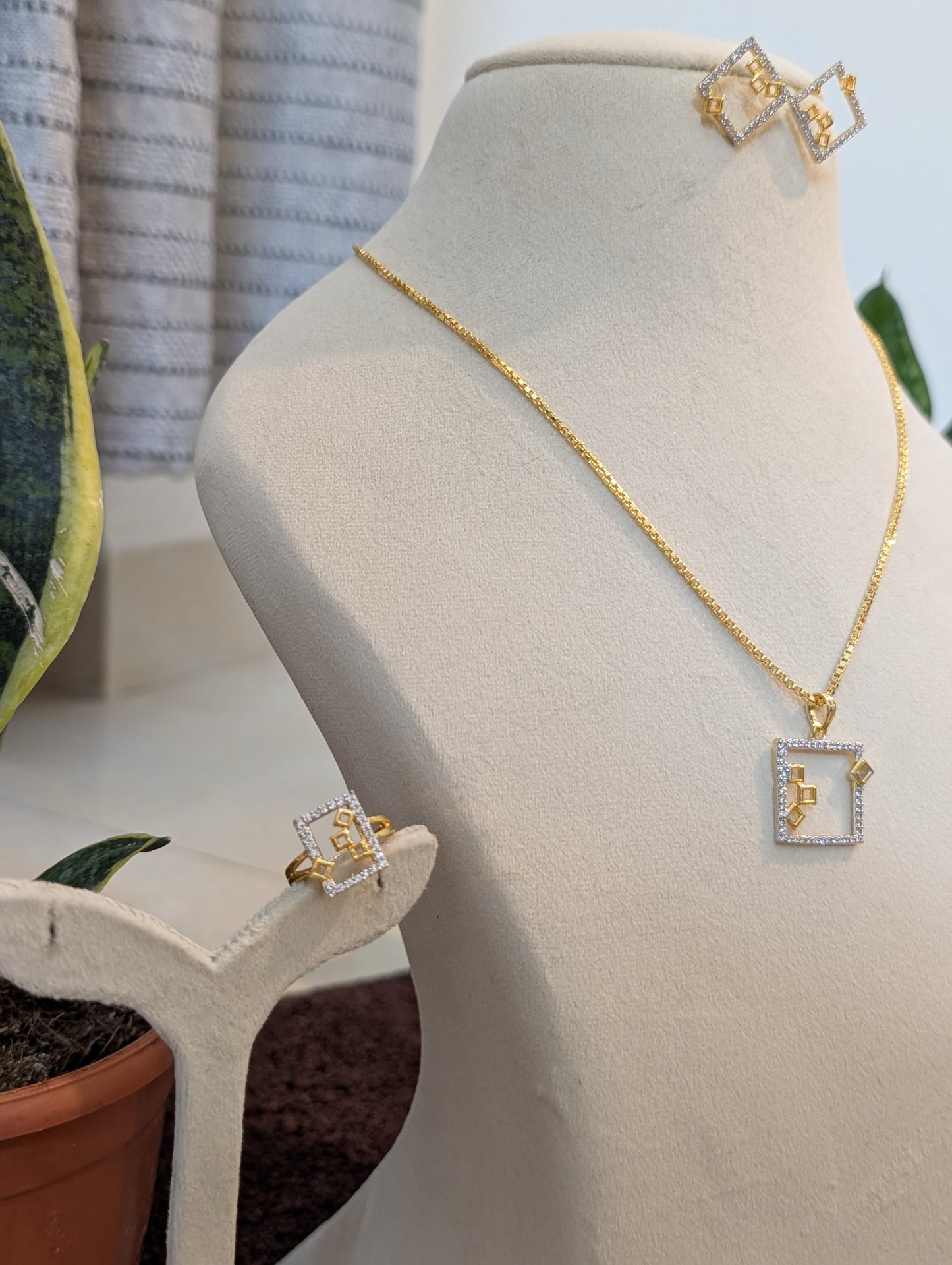 Square - Sun and Silver with Ring
