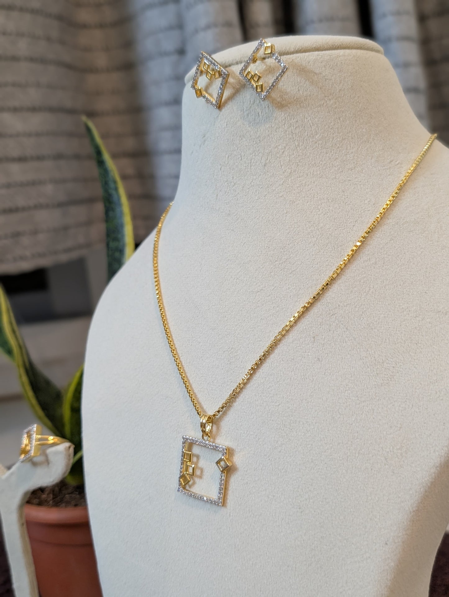 Square - Sun and Silver with Ring