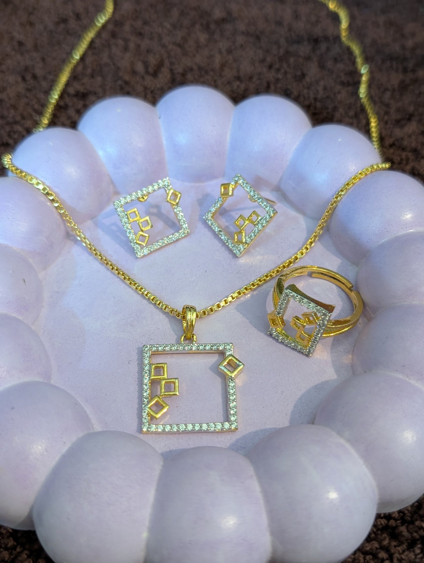 Square - Sun and Silver with Ring