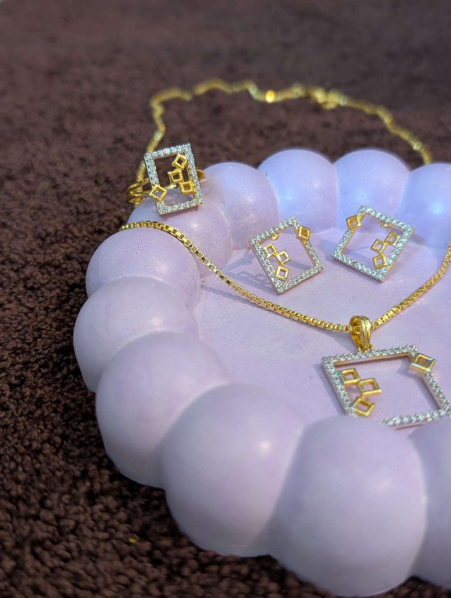 Square - Sun and Silver with Ring