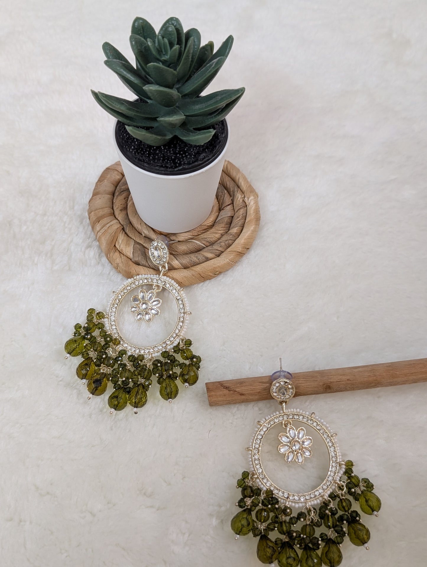 Mehndi Green Danglers