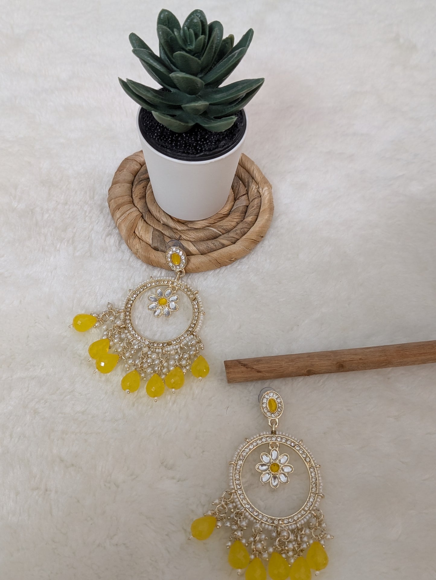 Yellow Spark Danglers