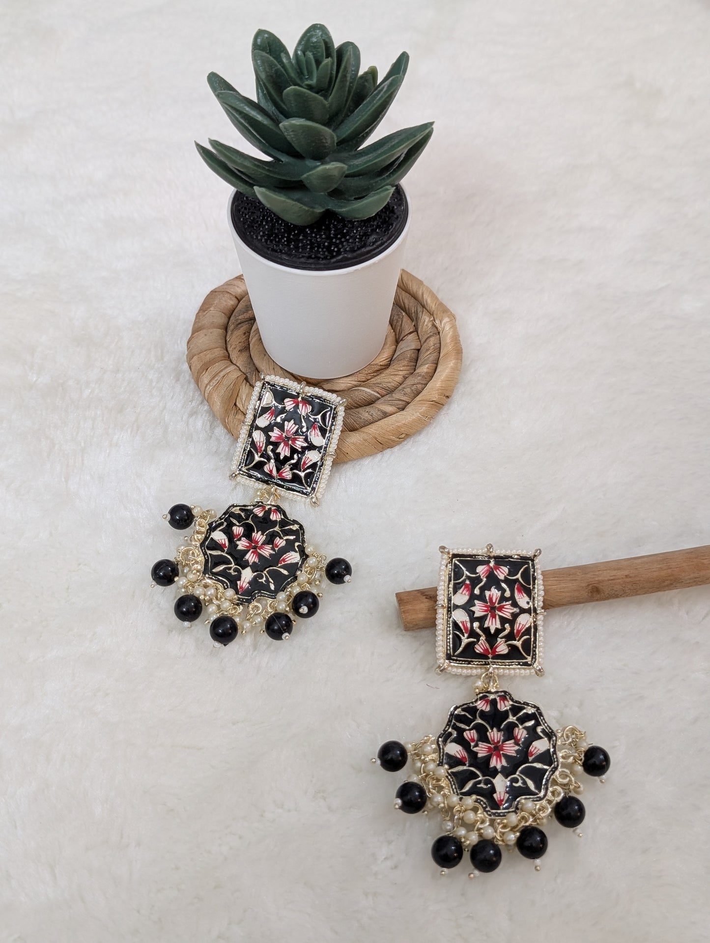 Jet Black Danglers