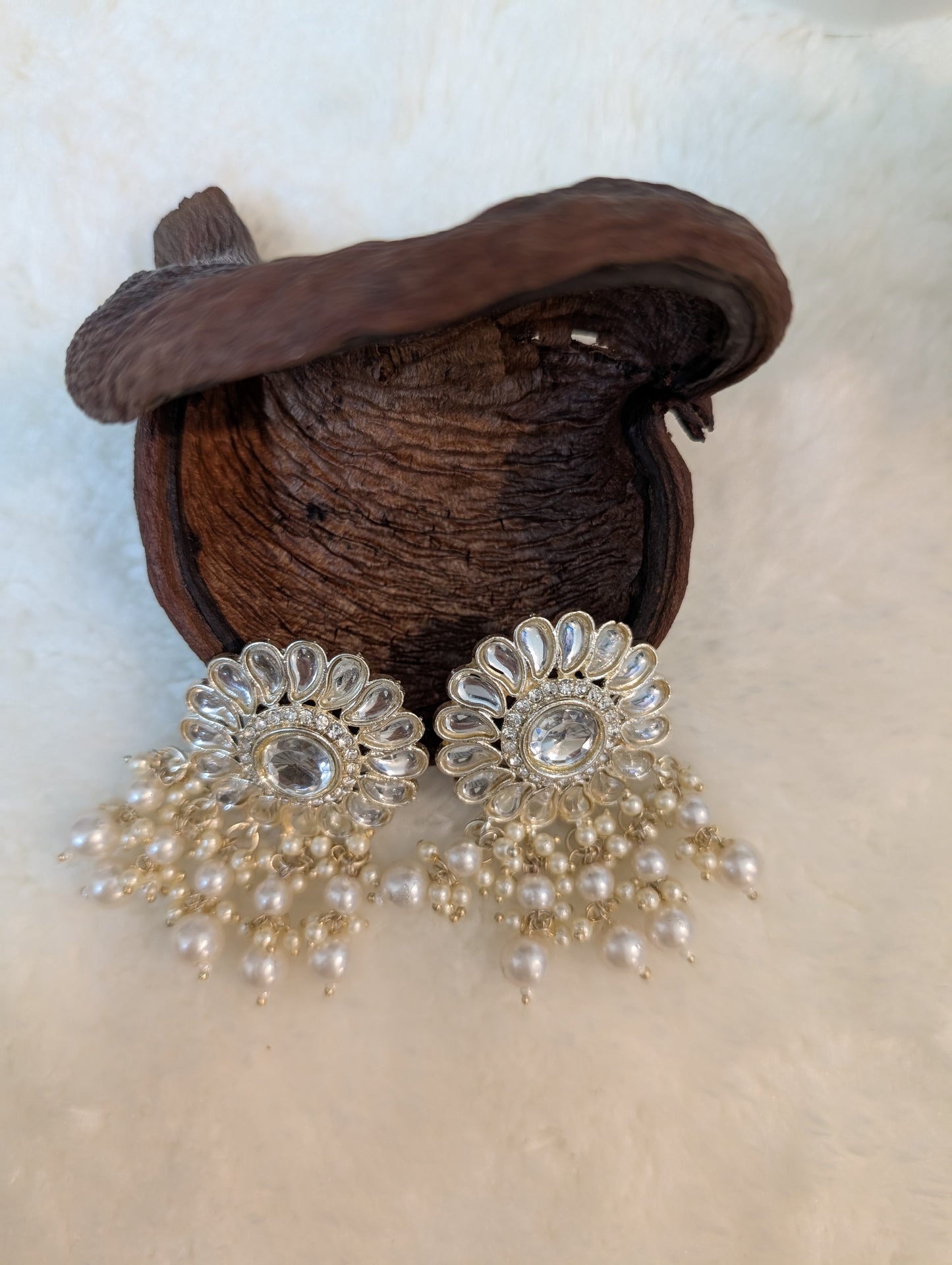 Aquamarine Spark Kundan Danglers