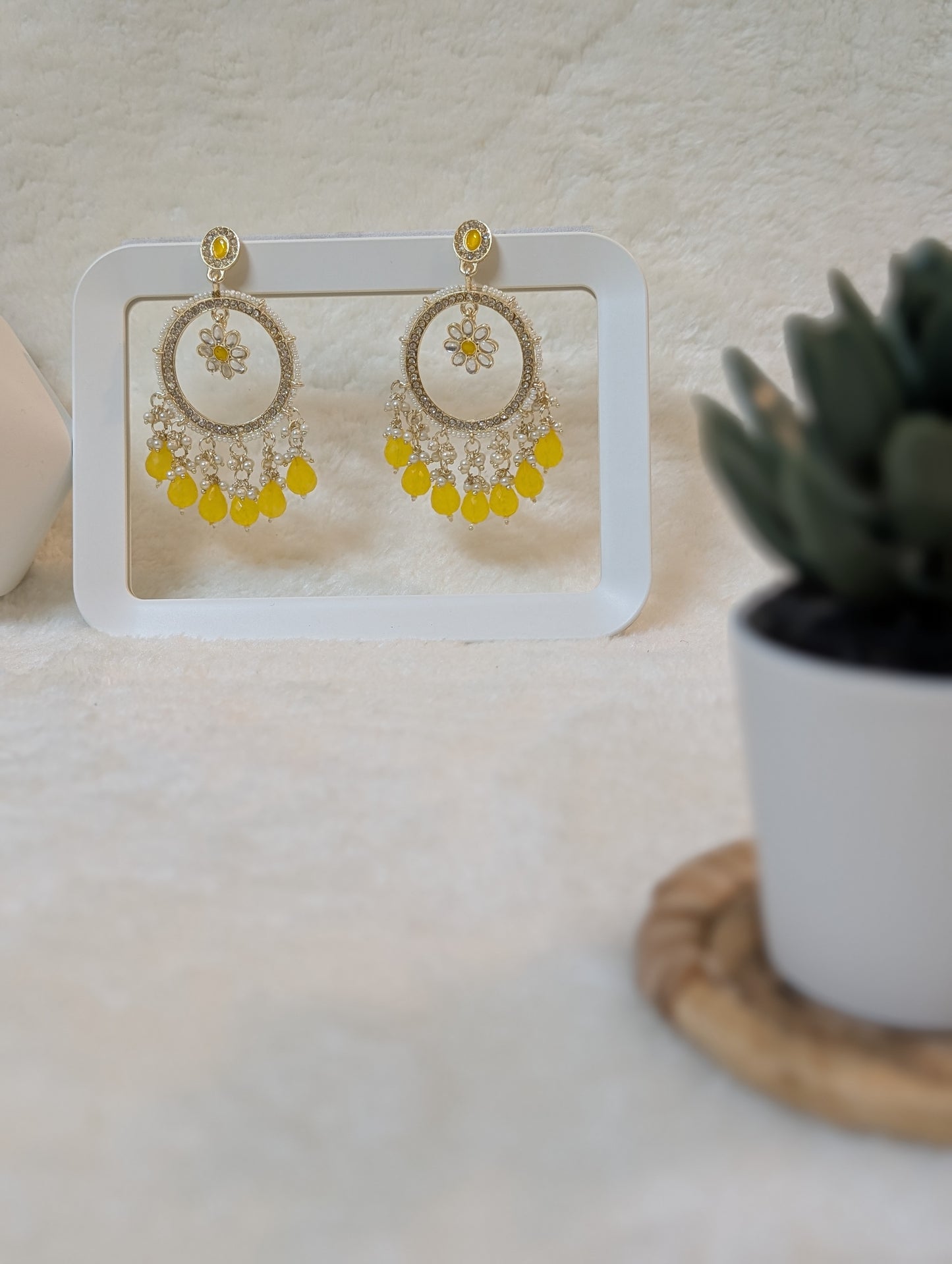 Yellow Spark Danglers