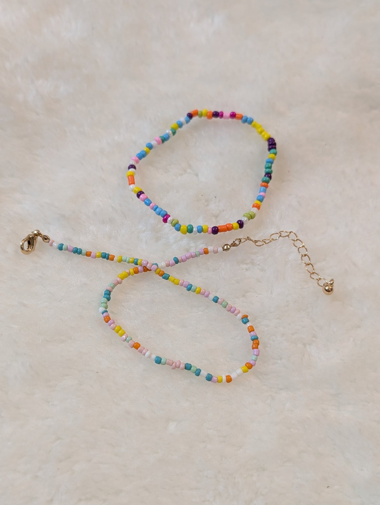 Multicoloured Bracelet and Anklet set