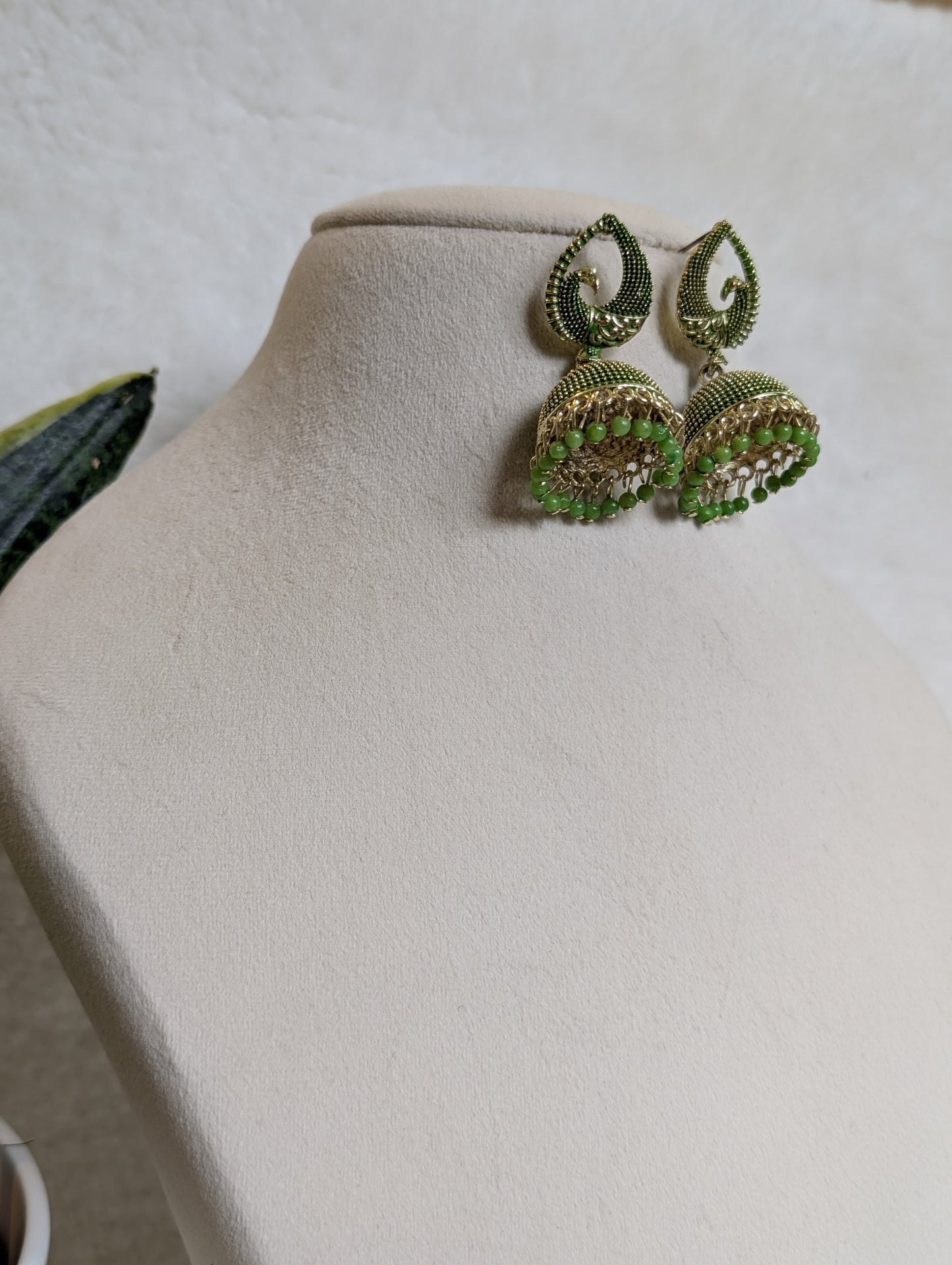 Green Regal Jhumkas
