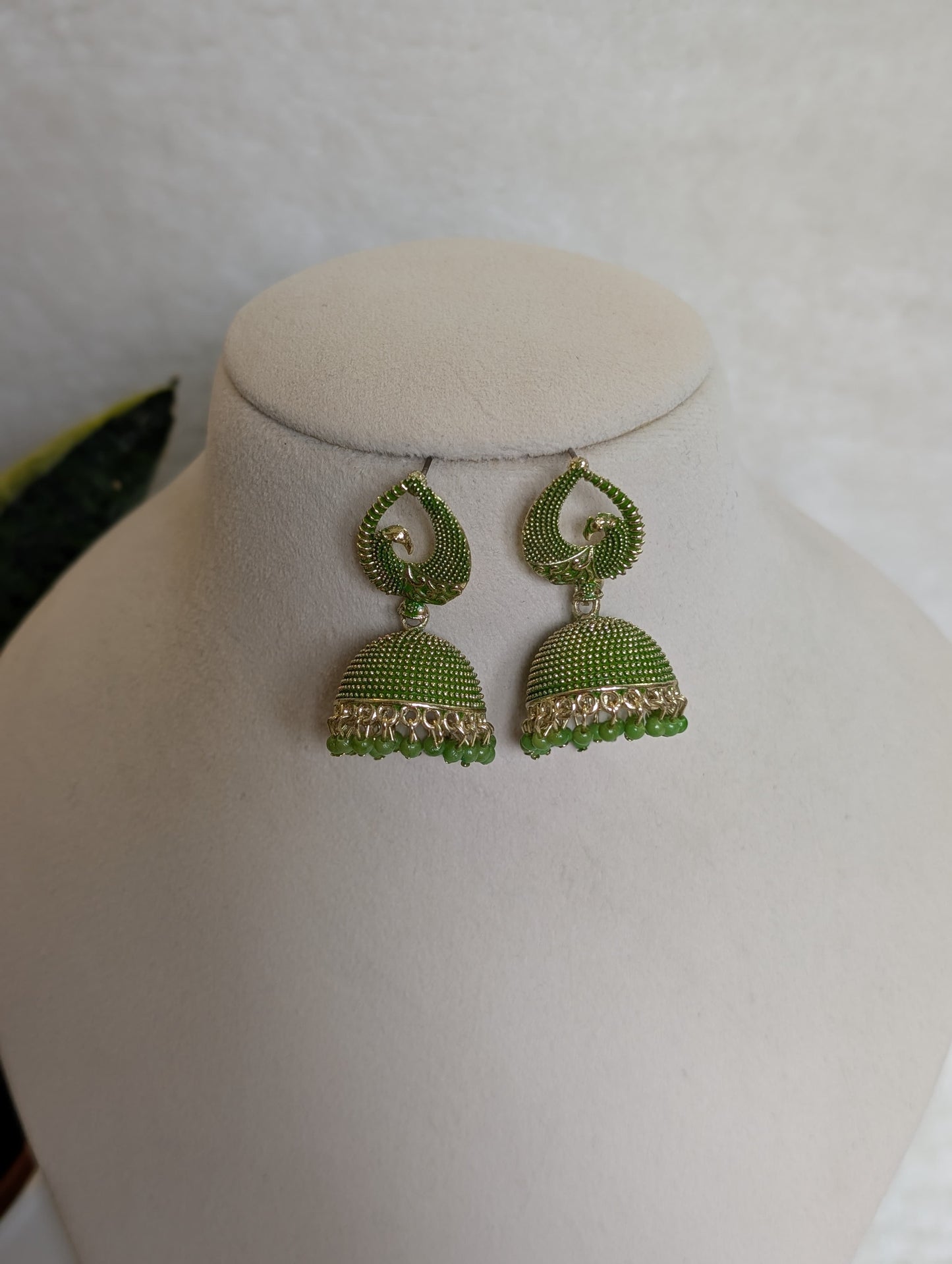 Green Regal Jhumkas