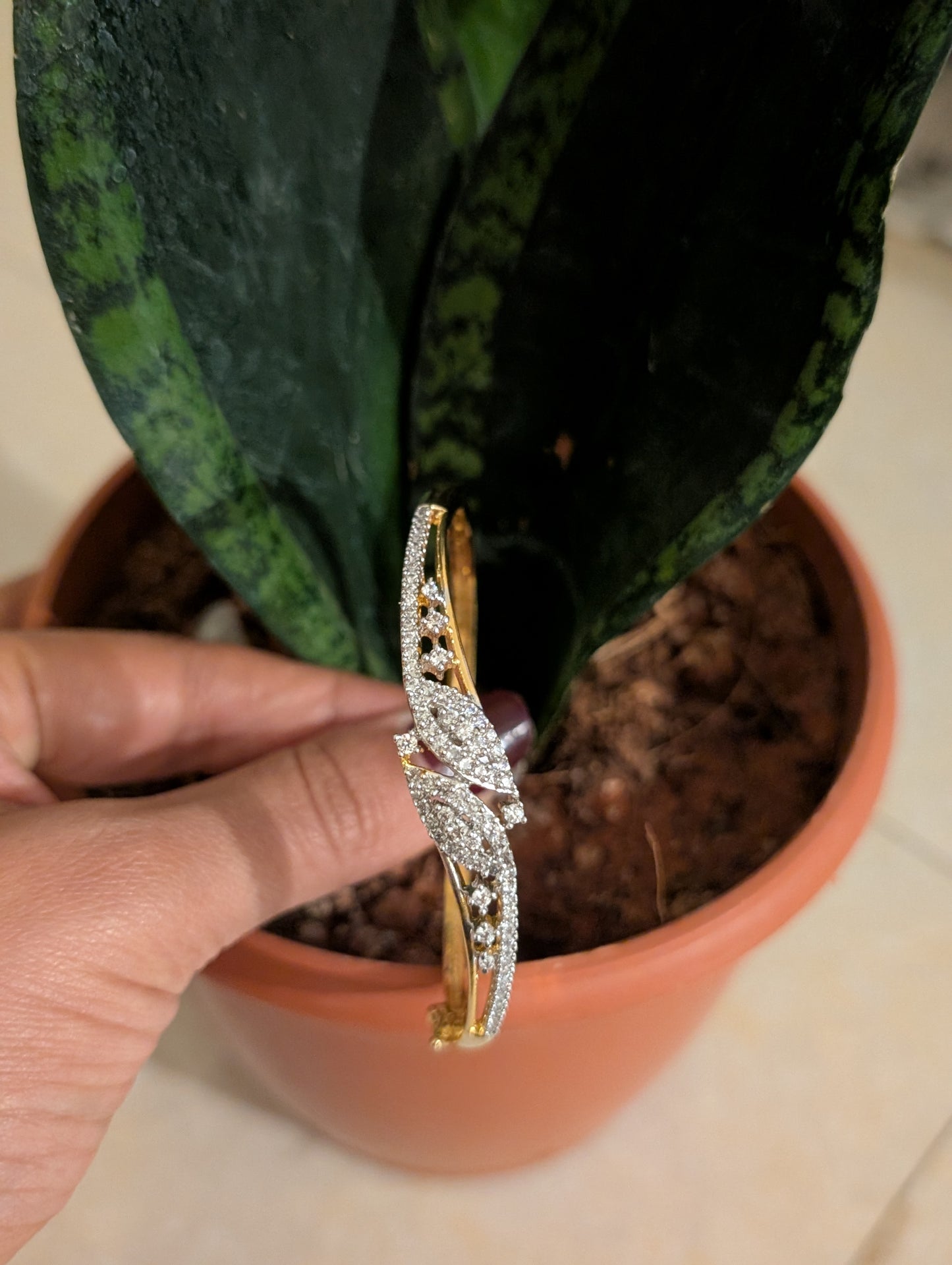 Silver Orchid Bracelet