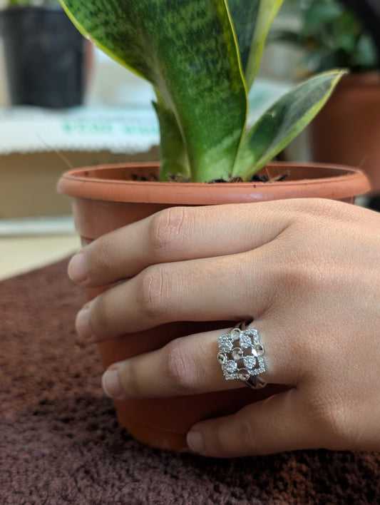 Graff White Square Diamond Ring