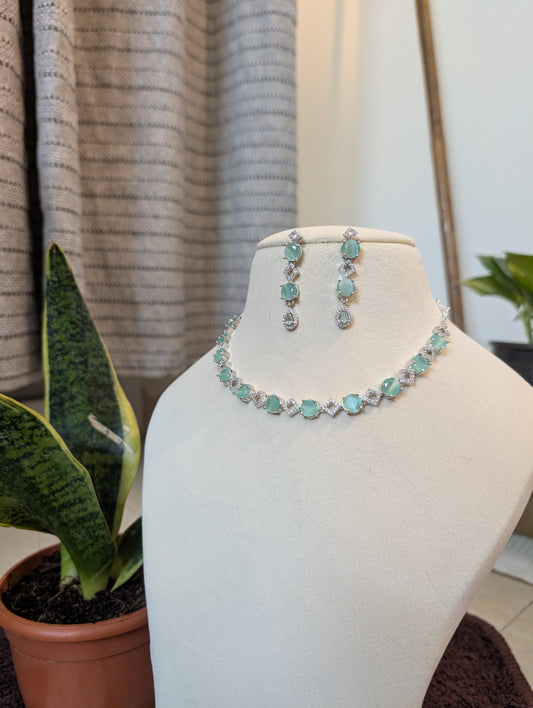 Choker Ocean Green Diamond set