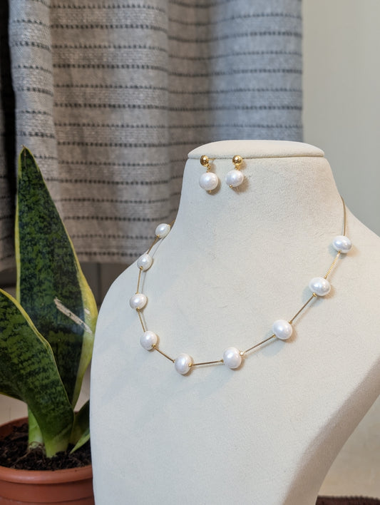 Jaipuri Pearl Necklace Set