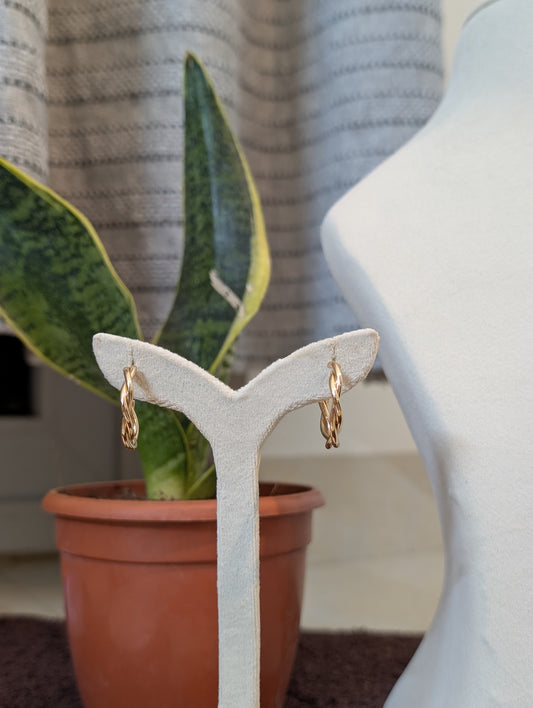 Twisted Gold Hoops