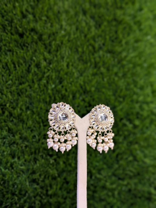 Aquamarine Spark Kundan Danglers