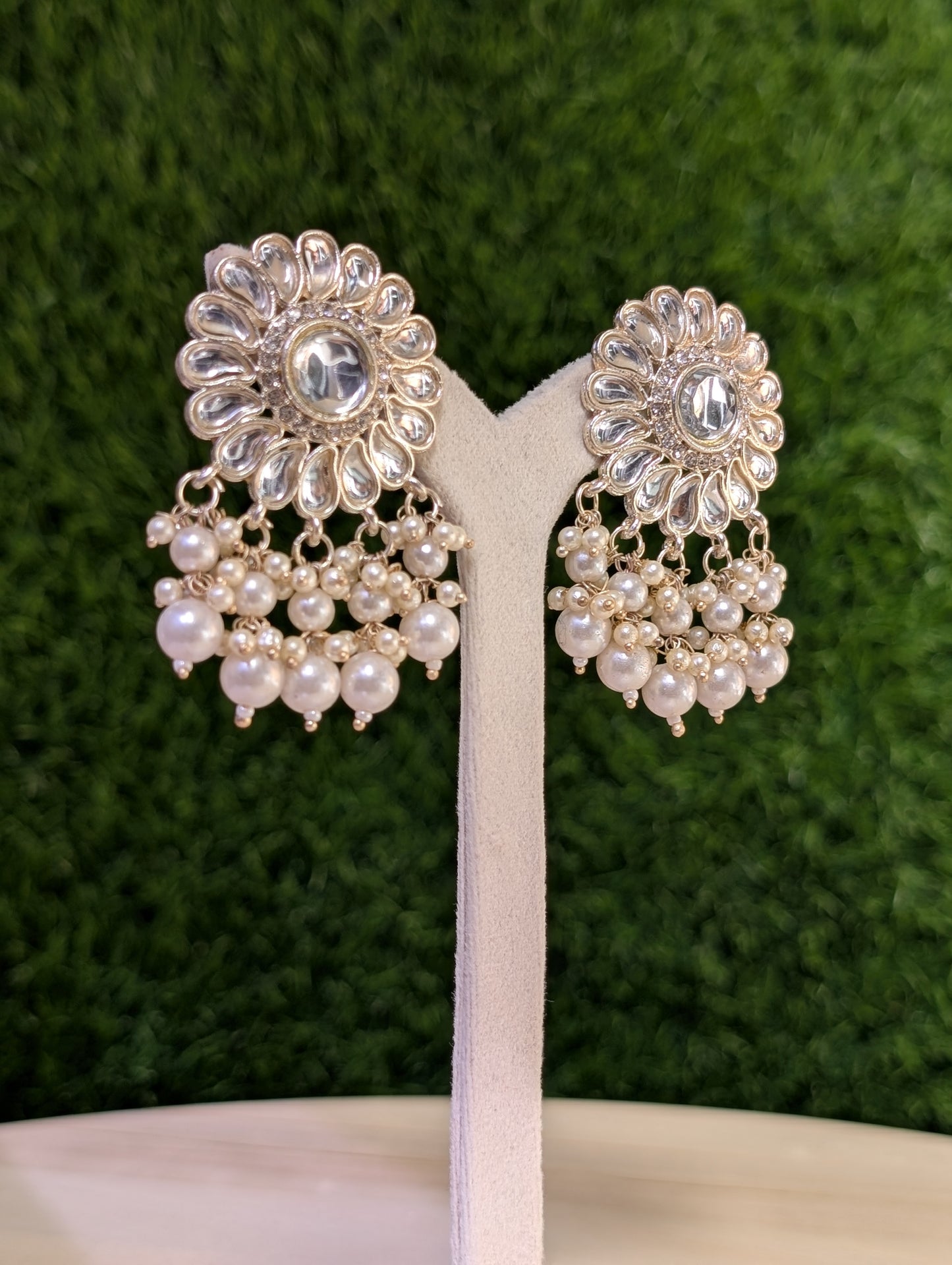 Aquamarine Spark Kundan Danglers