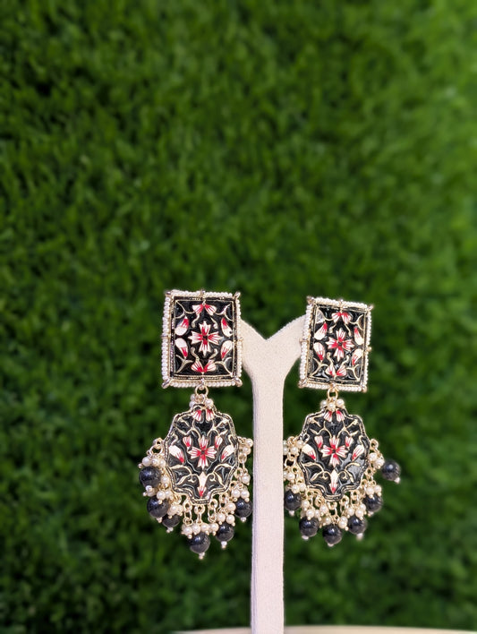 Jet Black Danglers