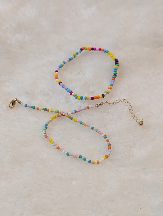 Multicoloured Bracelet and Anklet set