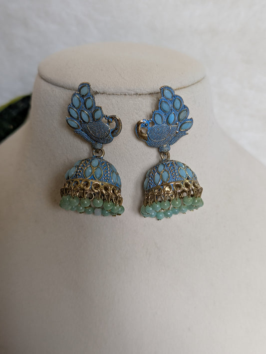Blue Regal Jhumkas
