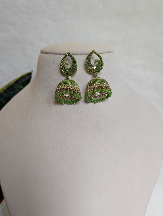 Green Regal Jhumkas