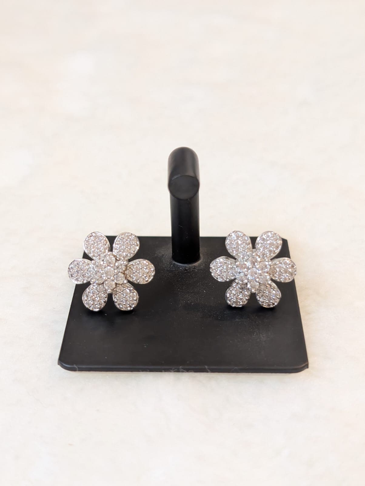 Silver Flower Studs