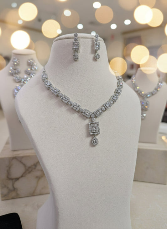 Princess Silver Necklace Set